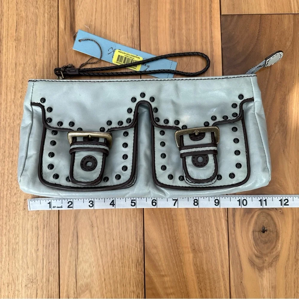 Kate Landry Leather Wristlet Clutch Bag